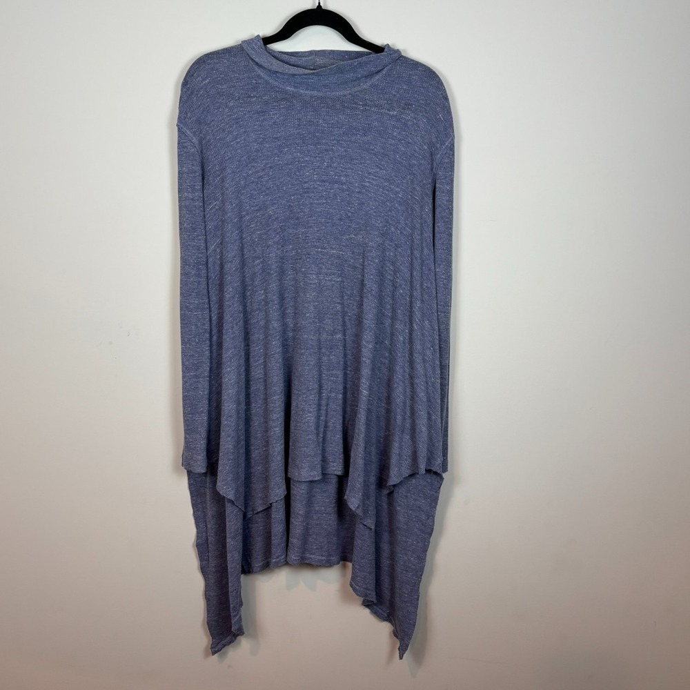 We the Free Mock Cowl Neck Thermal Waffle Knit Tunic Dress Womens SM Asymmetric